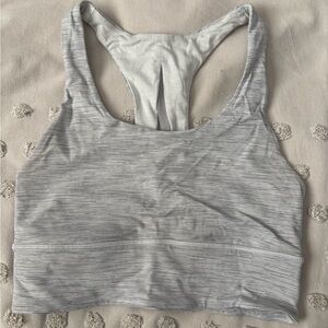 Lululemon WunderTrain Women's Gray Striped Sports Bra
